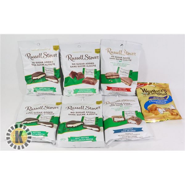 BAG OF WEATHER'S ORIGINAL & RUSELL STOVER CANDY