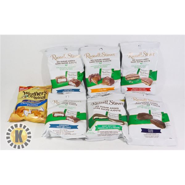 BAG OF WEATHER'S ORIGINAL & RUSELL STOVER CANDY