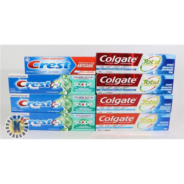 COLGATE AND CREST TOOTHPASTE