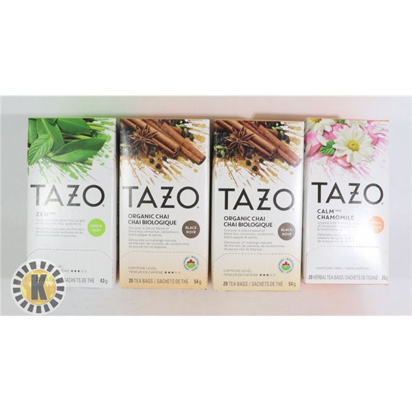 4 PACKS OF TAZO TEA