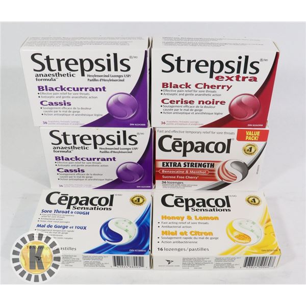BAG OF STREPSILS AND CEPACOL