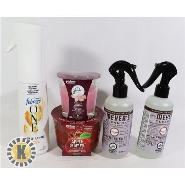 BAG OF AIR FRESHENERS AND CANDLES