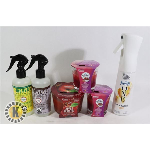 BAG OF AIR FRESHENERS AND CANDLES