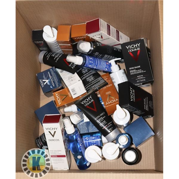 BOX OF NEW VICHY SKIN CARE PRODUCT