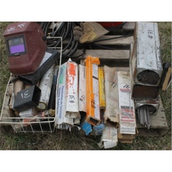 QUANTITY OF WELDING ROD & HELMETS