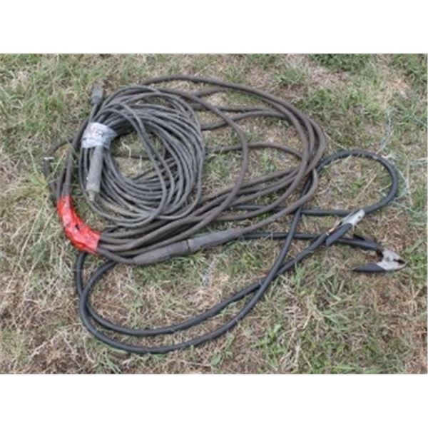 PILE OF CABLE & BOOSTER CABLES