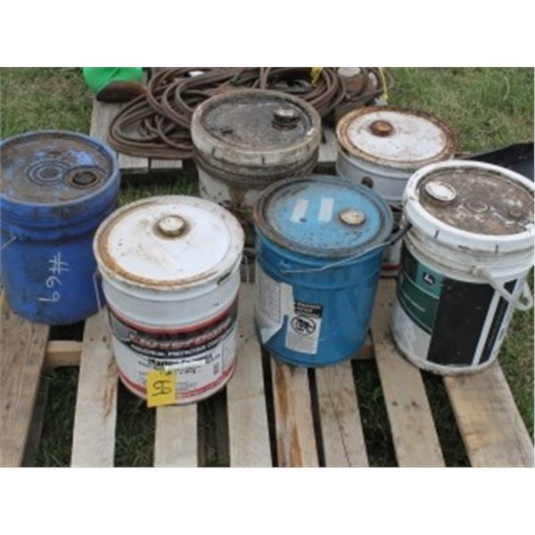 QUANTITY OF PAILS OF OIL, COATING