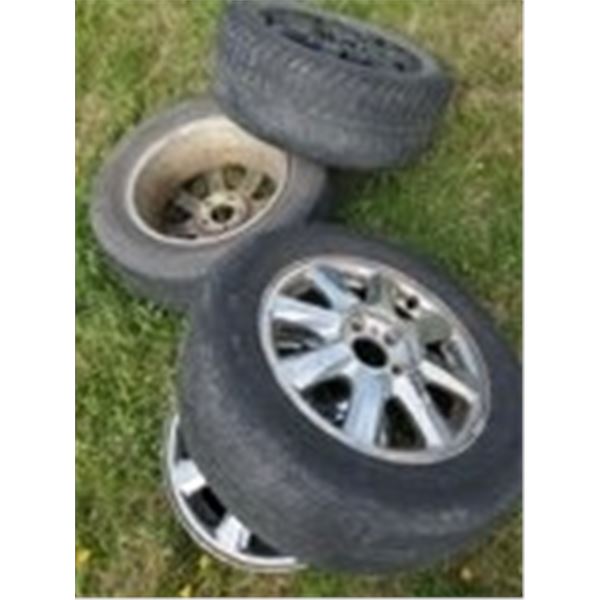 1 RIM, 3 TIRES 225/60R16 (ALL FOR ONE MONEY)