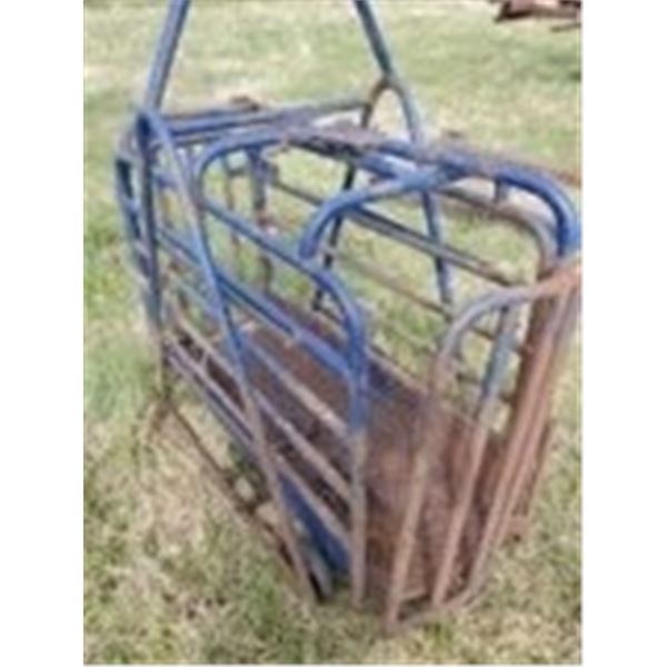 BLUE CALF OR HOG CRADDLE/ NO SCALE