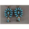 Image 2 : NATIVE AMERICAN ZUNI SILVER AND TURQUOISE EARRINGS