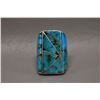 Image 1 : NATIVE AMERICAN ZUNI SILVER AND TURQUOISE RING SIGNED KS