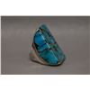 Image 3 : NATIVE AMERICAN ZUNI SILVER AND TURQUOISE RING SIGNED KS