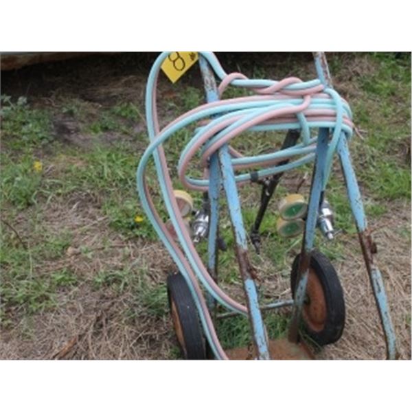 2 WHEEL CART C/W CUTTING TORCH & GAUGES