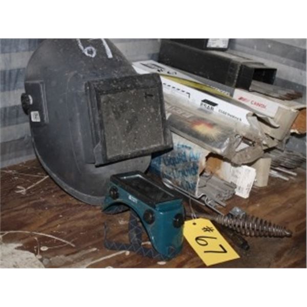 WELDING HELMET, GOGGLES, QUANTITY OF WELDING ROD