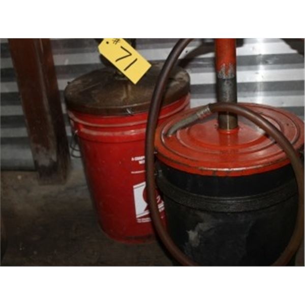 2 - 5 GALLON OIL PUMPS