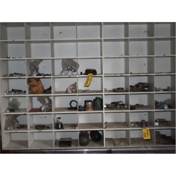 MISC BOLTS, WIRE, ETC IN CABINET (CABINET STAYS WITH TRAILER)