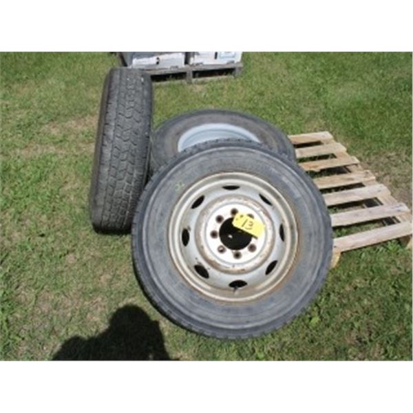 3 FORD RIMS & 16" TIRES (ALL FOR ONE MONEY)