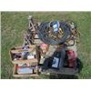 Image 1 : QUANTITY OF NEW LIGHTS, WRENCHES, SANDERS, WELL METER, PULLER, CAR STANDS, HEAVY CORD
