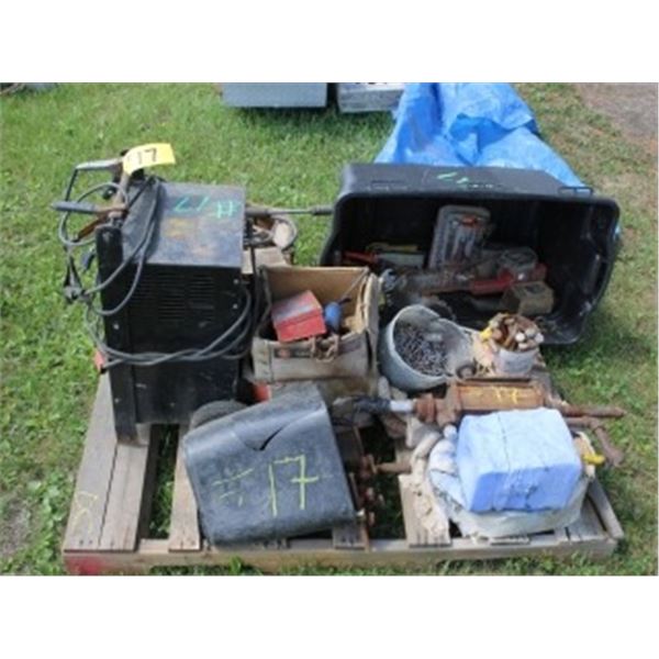 BATTERY CHARGER, NAILS, WRENCHES, SANDER, BOLTS, PRESSURE WASHER & BALANCE OF PALLET