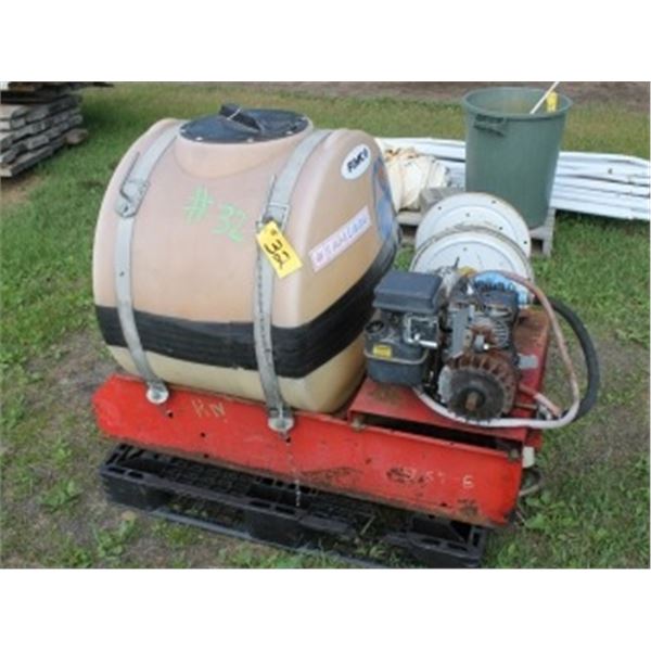 SPRAYER TANK C/W REEL & MOTOR (NOT RUNNING)