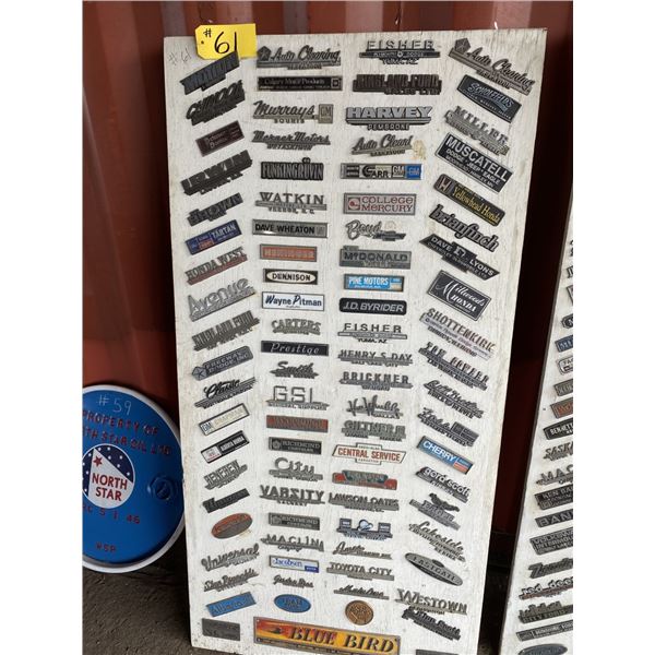 APPROX. 80 VARIOUS AUTO DEALER EMBLEMS