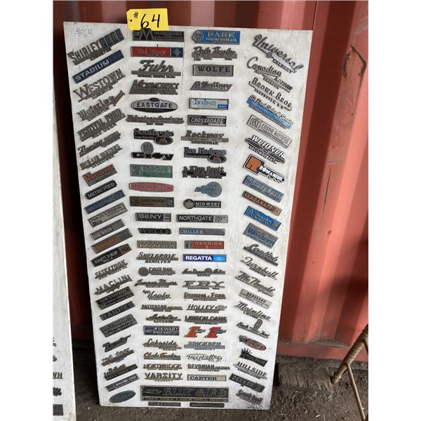 APPROX. 80 AUTO DEALER EMBLEMS