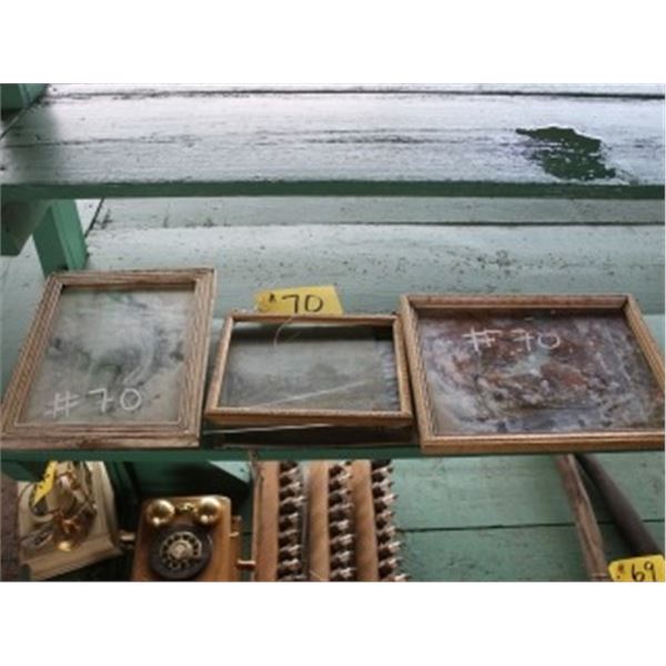 OLD MIRROR & 2 PICTURES