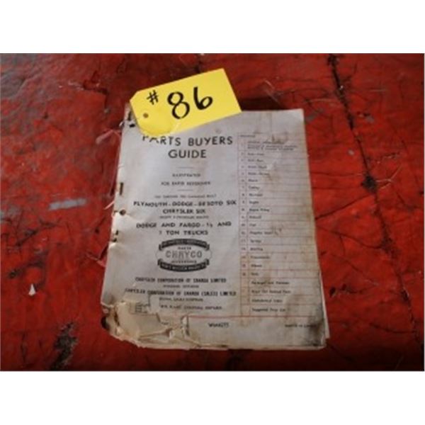 CHRYCO 1952 EDITION PARTS MANUAL