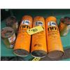 Image 1 : 2 SONIC OIL CANS & 3 ORANGE ALBERTA POOL CANS