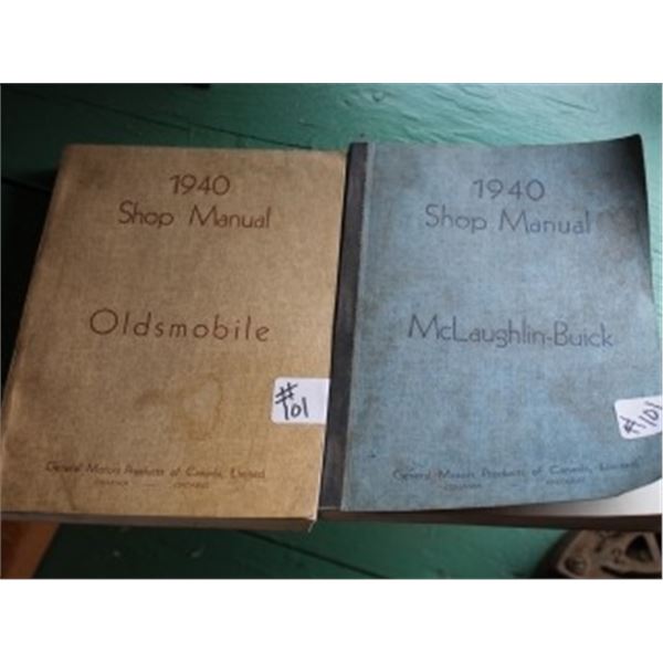 2 - 1940 SHOP MANUALS FOR OLDSMOBILE & MCLAUGHLIN BUICK