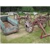 Image 3 : ADAMS HIGH GEAR WAGON C/W HITCH & GREEN GRAIN BOX