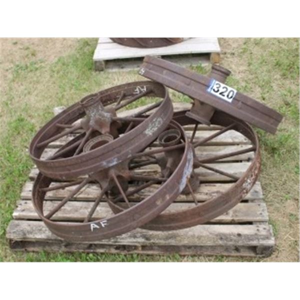 4 - APPROX 30" STEEL WHEELS (ALL FOR ONE MONEY)