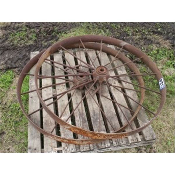 2 - APPROX 46" STEEL WHEELS (BOTH FOR ONE MONEY)