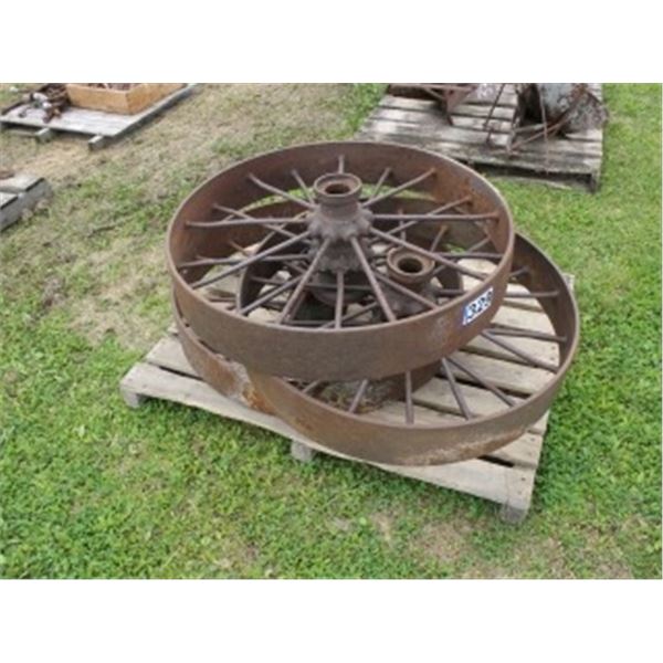 3 - APPROX 36" STEEL WHEELS (ALL FOR ONE MONEY)