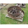 Image 1 : 3 - APPROX 36" STEEL WHEELS (ALL FOR ONE MONEY)