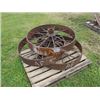 Image 2 : 3 - APPROX 36" STEEL WHEELS (ALL FOR ONE MONEY)