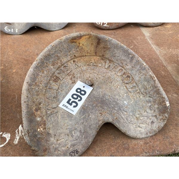 "WALTER A. WOOD" ANTIQUE TRACTOR SEAT