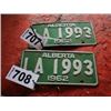 Image 1 : (LOT 707/708) ALBERTA LICENCE PLATE SET DATED 1962 (PER PLATE TIMES 2)