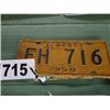 Image 1 : ALBERTA LICENCE PLATE DATED 1958