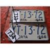 Image 1 : (LOT 733/734)  ALBERTA LICENCE PLATE SET DATED 1966 (PER PLATE TIMES 2)