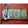 Image 1 : ALBERTA LICENCE PLATE DATED 1967