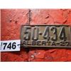 Image 1 : ALBERTA LICENCE PLATE DATED 1927