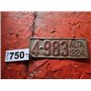 Image 1 : ALBERTA LICENCE PLATE DATED 1924