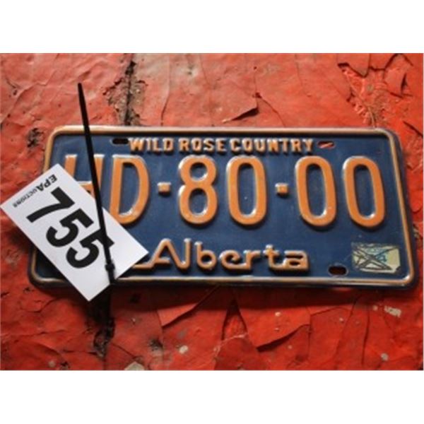 ALBERTA LICENCE PLATE DATED 1973