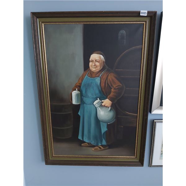 Framed Oil on Canvas Painting by Saturno Tosti