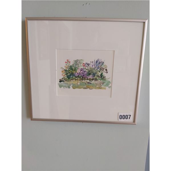 Framed Water Color Painting ByJoy Nicol "Garden Patch"