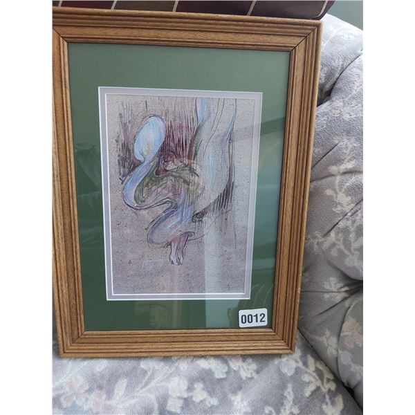 Framed Watercolor Drawing