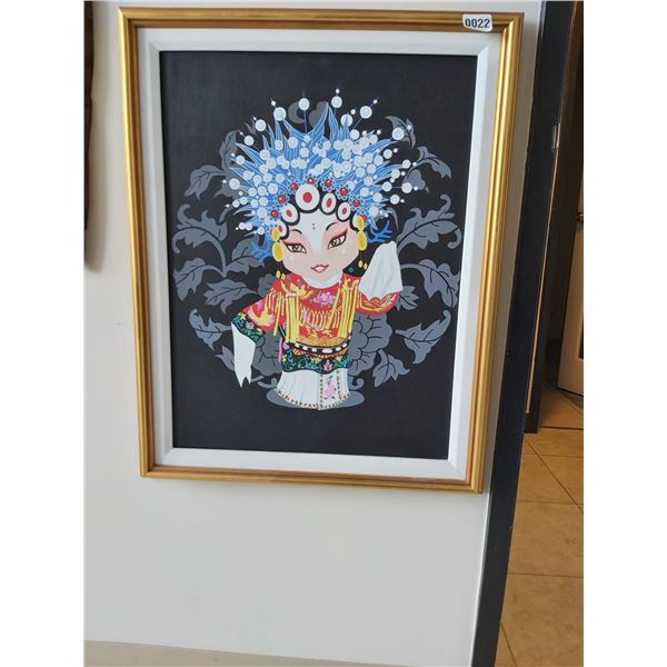 Framed Canvas Painting of Japanese Woman