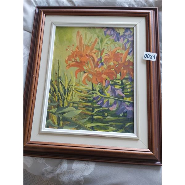 Framed Acrylic Canvas Flower Painting by Crane Thomas