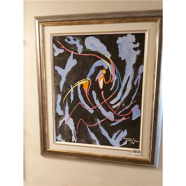 Framed Abstract Canvas Painting by Veronica & Lorne Day
